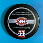 Patrick Roy Jersey Retirement Night Official NHL Game Puck Montreal Canadiens