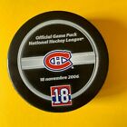 Serge Savard Jersey Retirement Night Official Game Puck Montreal Canadiens