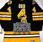 VINTAGE SERIES BOBBY ORR BOSTON BRUINS CAREER STATS AWARDS NHL CCM HOCKEY JERSEY