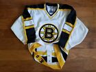 NHL Boston Bruins Starter Authentic White Jersey w Fight Strap Size 46 R M