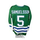 Ulf Samuelsson Autographed Hartford Whalers Custom Hockey Jersey BAS COA