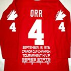 R NWOT LG BOBBY ORR COMMEMORATIVE 1976 TEAM CANADA CUP BAUER STATS HOCKEY JERSEY