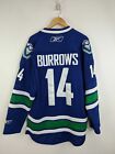 Reebok Alex Burrows Jersey Men Large Vancouver Canucks Blue Green NHL Hockey
