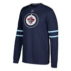 Winnipeg Jets NHL Adidas Mens Navy Blue Long Sleeve Replica Jersey T Shirt