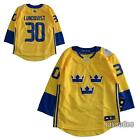 110 ADIDAS HENRIK LUNDQVIST SWEDEN HOCKEY JERSEY WORLD CUP YOUTH BOYS L XL