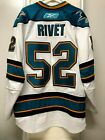 San Jose Sharks 52 Craig Rivet Reebok CCM Hockey Jersey Mens Sz 54 White Used