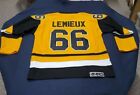 MARIO LEMIEUX CCM NHL VINTAGE HOCKEY YELLOW PENGUINS JERSEY SIZE 48 W STRAP