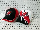 New Lot Of 2 New Jersey Devils Embroidered Adjustable Reebok Caps Hats OSFA