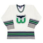 Vtg Rare NHL Hartford Whalers White Starter Hockey Jersey Mens Medium