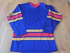 New Vtg 1970s Kansas City Scouts Blank Bauer Durene Blue Jersey NHL Medium