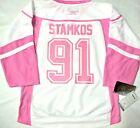 NWT STEVEN STAMKOS TAMPA BAY LIGHTNING YOUTH GIRLS XL 16 PINK REEBOK NHL JERSEY