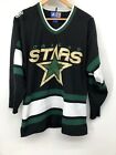 Vintage 1990s Starter Dallas Stars Mens Embroidered Black Green Hockey Jersey L