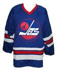 Custom Name  Winnipeg Jets Hockey Jersey Blue Bobby Hull Any Size