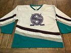 vintage MINNESOTA FIGHTING SAINTS mens 2XL white hockey jersey WHA wild AK xxl