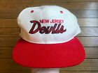 Vintage 90s New Jersey Devils Sport Specialities White Wool Script Snapback Hat