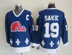 Vintage Joe Sakic 19 Throwback Quebec Nordiques Jersey Blue XL 52