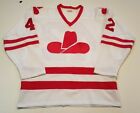 vintage CALGARY COWBOYS Jersey Pro Joy Large flames hitmen WHA 42