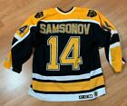 VTG CCM Boston Bruins Sergei Samsonov NHL Jersey Mens SZ L Pro Cut Rare