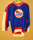1980 81 CCM Ultrafit Winnipeg Jets Old Logo Patch Blue  44 Jersey
