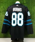 San Jose Sharks Authentic Adidas Stealth Hockey Jersey Brent Burns Sz 56 Strap