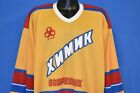 vintage 90s RUSSIAN BOCKPECEHCK CCM MASKA YELLOW BLUE RED HOCKEY JERSEY