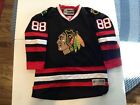 Patrick Kane 88 Chicago Blackhawks ALT Black Reebok Sewn Jersey SZ Youth L XL