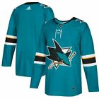 Mens Adidas San Jose Sharks Teal Home Authentic Blank Jersey sz 46 S 18000