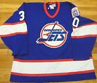 VINTAGE 90S CENTER ICE CCM NHL WINNIPEG JETS BLUE AUTHENTIC JERSEY SIZE 56
