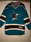 RARE STITCHED San Jose Sharks Reebok Jersey Size Youth L XL Teal