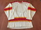 New Vtg 1970s Atlanta Calgary Flames Blank Bauer Durene White Jersey NHL Medium