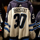WINNIPEG JETS NHL 2019 PLAYOFFS GAME USED WORN WHTE JERSEY LAURENT BROSSOIT 30