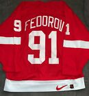 Detroit Red Wings Fedorov Nike Center Ice Authentic Red 52 A Jersey