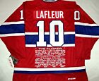 SEWN NWT GUY LAFLEUR MONTREAL CANADIENS CAREER AWARDS STATS CCM HOCKEY JERSEY