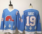 Vintage Joe Sakic 19 Throwback Quebec Nordiques Jersey Light Blue XL 52