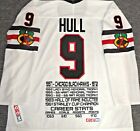 NWT VTG BOBBY HULL CHICAGO BLACKHAWKS NHL CAREER STATS AWARDS CCM MASKA JERSEY