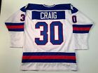 Jim Craig 1980 Miracle On Ice USA Hockey White UNSIGNED CUSTOM Jersey Size LRG