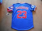 Ryne Sandberg 23 Chicago Cubs STITCH Blue P O Baseball Jersey Men M TAGS NEW