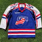 Rare VTG 90s Reebok Maska Team USA Olympic Hockey Jersey Polyester XL