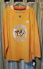 NASHVILLE PREDATORS ADIDAS NHL PRACTICE JERSEY GOLD AUTHENTIC NEW W TAGS SZ 60