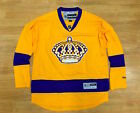 REEBOK NHL LOS ANGELES KINGS GOLD 50TH ANNIVERSARY PREMIER HOCKEY JERSEY M