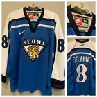 Teemu Selanne Finland Hockey Jersey Olympics Nike Large Size 52 Stitched RARE