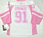 NWT STEVEN STAMKOS TAMPA BAY LIGHTNING GIRLS M 10 12 PINK GLITTER REEBOK JERSEY