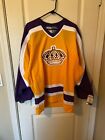 Size 46 Los Angeles Kings CCM 6100 Vintage Authentic Jersey Gold Yellow