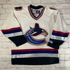 Vintage Vancouver Canucks White Away Starter Hockey Jersey Youth Boys L XL Flaws