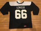Vtg Printed CCM Mario LEMIEUX Pittsburgh Penguins NHL Hockey Jersey Mens Medium