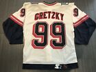 STARTER AUTHENTIC WAYNE GRETZKY NEW YORK RANGERS WHITE LIBERTY JERSEY SZ 48 R