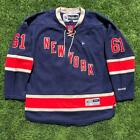 Mens Blue Reebok New York Rangers Nash 61 STITCHED NHL Hockey Jersey XL 2XL