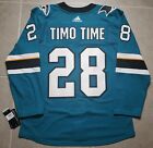 San Jose Sharks NHL Adidas Custom Jersey Timo Time Meier Size 50 Medium