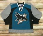 SAN JOSE SHARKS Jersey 2001 2007 Sewn CCM NHL Hockey Teal Youth Small Womens XS