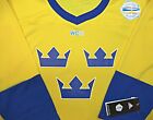 YOUTH L XL NWT TEAM SWEDEN 2016 WORLD CUP HOCKEY PATCH ADIDAS HOCKEY JERSEY